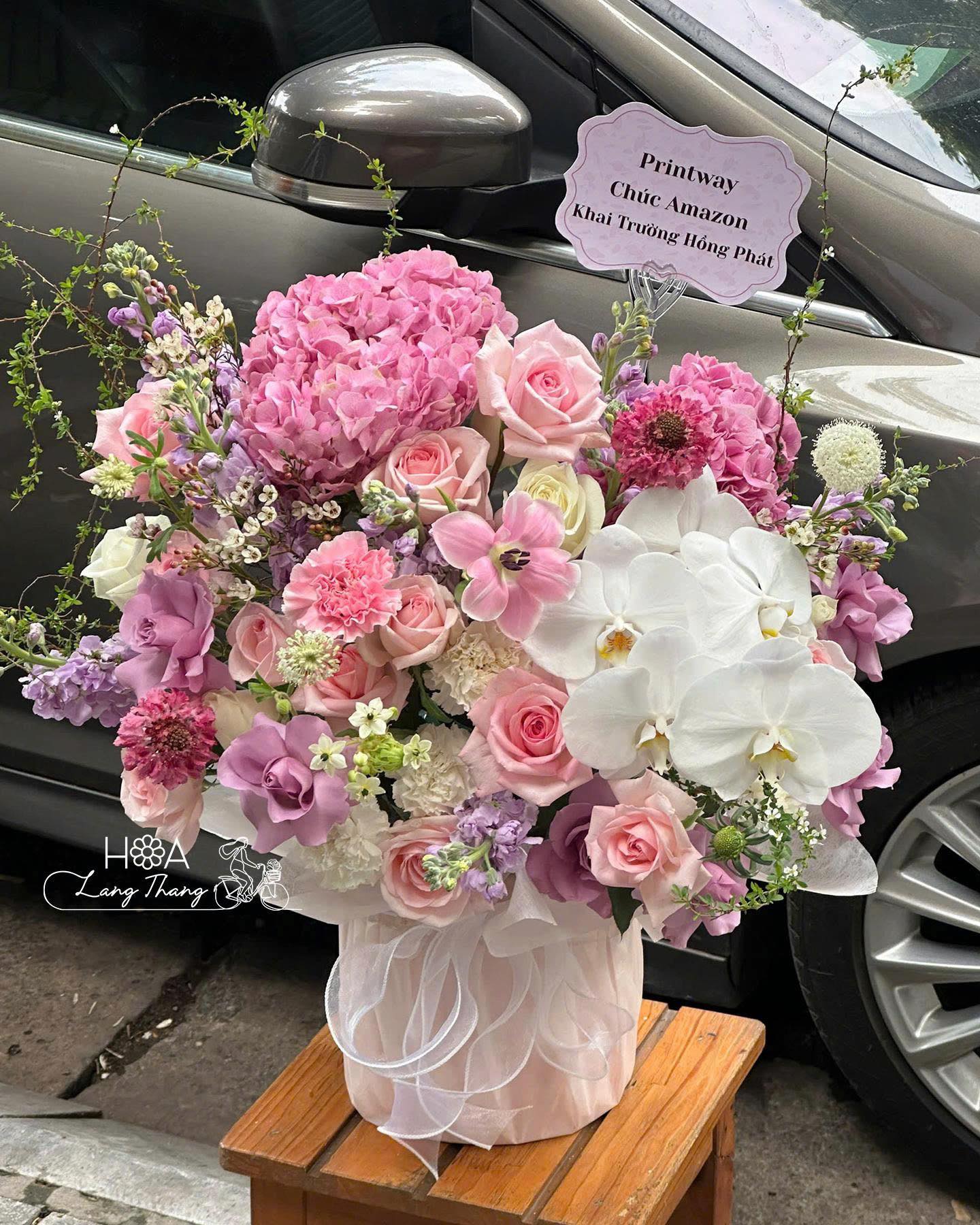 Aura Bloom - Hoa Tặng Khai Trương Công Ty Đẹp Hà Nội — Lẵng Hoa Sang Trọng Từ Hoa Lang Thang | Hoa Lang Thang