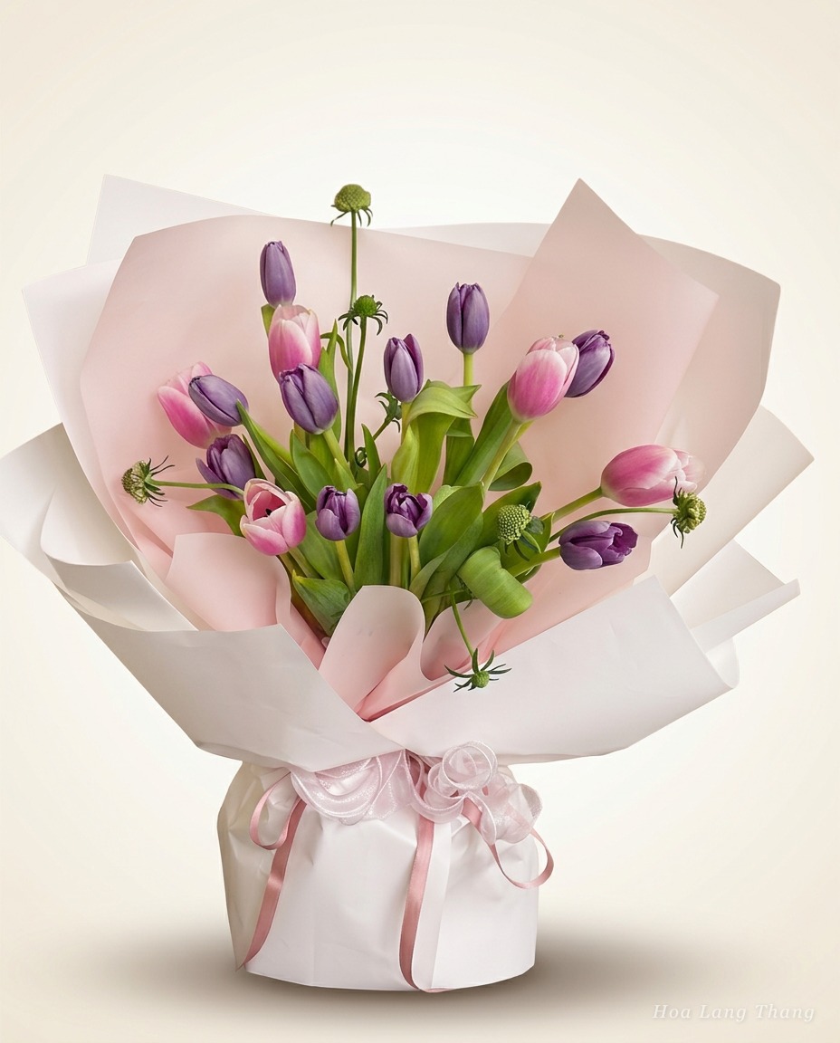 Bó Tulip tím Tím Hồng | Hoa Lang Thang