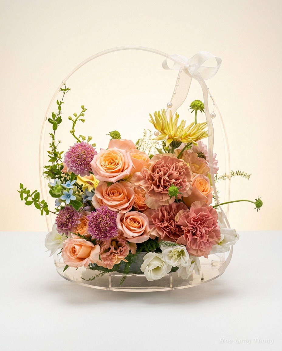 Xách mica hồng shimmer Hồng Cam | Hoa Lang Thang